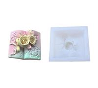 SZGTLDBE Molde de silicona para velas de libro de rosas grande, apto para alimentos, reutilizable, herramienta de manualidades para jabones de velas