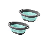 SZGTLDBE Paquete de 2 coladores de cocina plegables expandibles de gran capacidad de silicona de grado alimenticio para lavavajillas