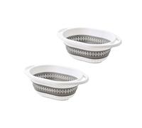 SZGTLDBE Paquete de 2 coladores de cocina plegables expandibles de gran capacidad de silicona de grado alimenticio para lavavajillas