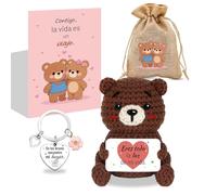 Szhhrxi Osito de Ganchillo a Mano, Regalo Pareja - Oso Peluche, Regalo de Pareja Romántico para Aniversario, San Valentín, Boda, Regalos Aniversario para Pareja Hombre Mujer Novia