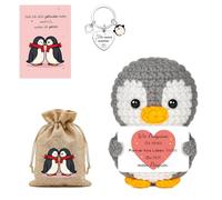 Szhhrxi Pocket Hug - Muñeca de pingüino de punto, muñeca de pingüino de lana creativa y pequeño abrazo amuleto de la suerte, regalo de mutuo, regalo de buena recuperación, regalo de escolarización