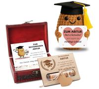 Szhhrxi Regalos de graduación 2026, patata positiva con tarjeta de felicitación, regalo de dinero, baúl del tesoro, lana de punto Pocket Hug papa de la suerte, graduación ABI regalos para examen