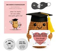 Szhhrxi Regalos de graduación de patata positiva 2026, lana de punto Pocket Hug Patata de la suerte con ABI amuleto de la suerte examen y tarjeta de felicitación, regalo de graduación para compañeros