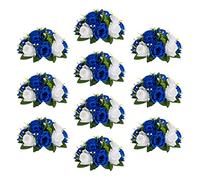 Sziqiqi Blue Artificial Flowers for Decoration Fake Kissing Flower Balls for Wedding Centerpieces Tables Flower Centerpiece Arrangement for Party Festival