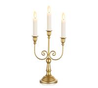 Sziqiqi Candelabro de Metal Dorado - Portavelas de 29,5 cm de Alto Portavelas de 3 Brazos para Velas Cónicas para Centros de Mesa de Cena A La Luz de Las Velas Decoraciones Navideñas de Chimenea