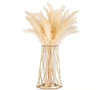 Sziqiqi Dorado Vidrio Jarrones Decorativos Modernos, Metal Jarrones de Flores para Orquideas, Jarron Geométrico para Mesa, Sala Salon Cocina Hogar Comedor Escritorio Habitacion