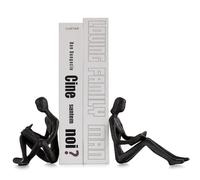 Sziqiqi Sujetalibros Docorativo - Sujetalibros de Hierro Fundido para Libros Pareja de Lectores Metal Estatua Moderna Sujeta Libros Escultura Regalo para Amantes de los Libro Nerd