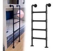 SZITW Escalera de 4 peldaños para literas, de Metal Negro, para sótano, Ventana, ático, Entrada Alta, terraza (140 cm/55 Pulgadas)