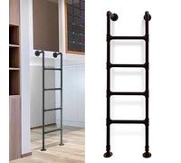 SZITW Escalera de Emergencia/Escalera para Ventana, Loft, litera, Caravana, Remolque de Viaje, Escalera de Cama Doble, Escalera de Metal Resistente, Color Negro, para Subir al Loft de Dormitorio,