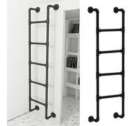 SZITW Escalera de Emergencia para Hueco de Ventana, Carga 330 LB, Escalera de Hierro Negro para Cama Alta, Antideslizante, de Seguridad, para Montar en la Pared, para Dormitorio, casa de Campo, bi
