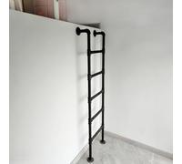 SZITW Escalera de Metal de Pared, para Ventana de Salida de Emergencia, para áticos, dormitorios y bibliotecas. Color Negro. Capacidad de Carga: 170 cm (330 LB).