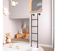 SZITW Escalera de Metal para Cama Alta, Escalera de Escape de sótano, Escalera de Escape de Incendios, Escalera Recta Multiusos, Escalera de Seguridad para el hogar, Ahorra Espacio, Color Negro (1
