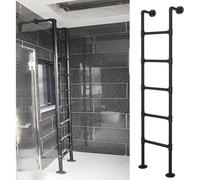 SZITW Escalera de Metal para Loft de Pared, Escalera de Salida de Pozo de Ventana de sótano, Escalera de litera de ático de Hierro Forjado Negro, Escalera de Emergencia para Incendios, tamaño pers