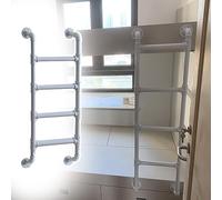 SZITW Escalera de Pared para litera con estantes Decorativos, fácil instalación, Tubo de Metal Resistente para Subir con Seguridad, Color Blanco, 110 cm (43 1/4") de Alto.