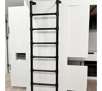 SZITW Escalera de Salida de sótano Resistente, de Hierro Forjado Negro, para ático, litera, Escalera de Metal montada en la Pared, Escalera Recta multifunción, Personalizable (134 cm/53 Pulgadas)