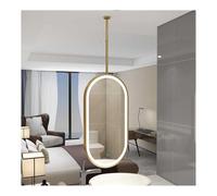 SZITW Espejo de Techo Ovalado con luz LED y botón táctil, 3 Colores (Dorado, 60 x 90 cm)