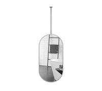 SZITW Espejo de Techo Ovalado con Marco de Metal, Espejo Flotante para baño (Blanco, 40 x 60 cm)