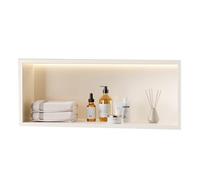 SZITW Estante de Ducha Cuadrado Empotrado en la Pared para baño, estantes para habitación con cubículo de Ducha empotrados, fácil de Instalar, Adecuado para decoración de baño, sin Luces, Color bl