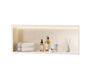 SZITW Estante de Ducha Cuadrado Empotrado en la Pared para baño, estantes para habitación con cubículo de Ducha empotrados, fácil de Instalar, Adecuado para decoración de baño, sin Luces, Color bl