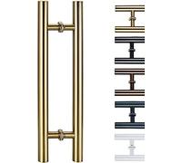 SZITW Manija Moderna de Barra de Empuje y tracción, manija de Puerta en Forma de H de 38 mm/1,5 Pulgadas de diámetro, manija de Puerta corrediza Cuadrada Resistente, Barra de Agarre para baño, Ban