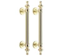 SZITW Paquete de 2 Tiradores Antiguos para Puertas de Granero: Tiradores Resistentes para Puertas corredizas, herrajes metálicos Decorativos para Uso en Interiores y Exteriores (Dorados, 29 cm/11,