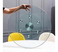 SZITW Plato Giratorio de Cristal Lazy Susan, Bandeja giratoria de 360° con Sistema de Asistencia giratoria, Expositor Transparente para Servir, Ideal para Banquetes, Fiestas, mesas de Comedor fami
