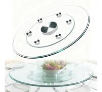 SZITW Plato Giratorio de Vidrio Lazy Susan de 36 Pulgadas, Bandeja giratoria Transparente para Mesa de Comedor, Plato Giratorio para Servir Alimentos en la Cocina (100 cm [40 Pulgadas])