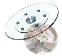 SZITW Plato Giratorio de Vidrio Templado Lazy Susan para Mesa de Comedor de Cocina, Bandeja Redonda Transparente para Servir (tamaño: 80 cm/32 Pulgadas)