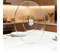 SZITW Plato Giratorio de Vidrio Transparente Lazy Susan de 24'', 28'', 30'', 36'' y 40'', Bandeja para Servir como Centro de Mesa de Comedor (80 cm (30 Pulgadas))