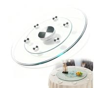SZITW Plato Giratorio de Vidrio Transparente Lazy Susan de 24'', 28'', 30'' y 36'', Bandeja giratoria para Servir, Mesa de Comedor, Plato Giratorio para Servir en reuniones y Banquetes (70 cm [28