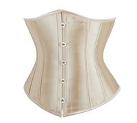 SZIVYSHI Mujer Steampunk Corsé de Underbust Cintura Waist Cincher gótico Bustier Fajas Reductoras de Cinturón Firme de Formación para,Beis,XL