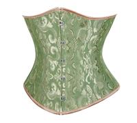 SZIVYSHI Mujer Steampunk Corsé de Underbust Cintura Waist Cincher gótico Bustier Fajas Reductoras de Cinturón Firme de Formación para,Jacquard Verde,S
