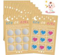 SZJFYMQ 10PCS Tarjeta de rascar para anuncio embarazo original del sexo del, Tarjeta de rascar anuncio del género del, Juego de tic tac Toe revelador de género niña o niño (Niños)