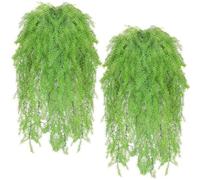 SzJias 4 Piezas de helechos Artificiales para Colgar, Plantas Colgantes de Hiedra Falsa, Enredadera de Pino, Planta de plástico para decoración Interior y Exterior