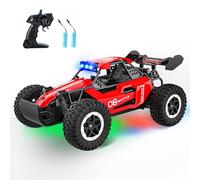 SZJJX Coche Teledirigido niños 3 4 5 6 7+ Años, 20KM/H Coches Teledirigidos con Luces, Monster Truck 2,4 GHz, Ideal para Niños y Niñas, Cumpleaños,Rojo