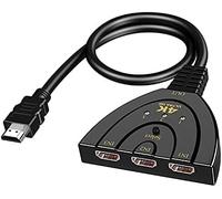 SZJUNXIAO Conmutador HDMI 4K @ 30Hz, 3 entradas, 1 salida, negro, UHD/3D/1080P @ 60 Hz, divisor de alta potencia, compatible con Xbox/PS3/PS4/Roku/Fire TV/Blue-Ray