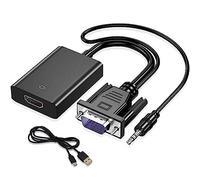 SZJUNXIAO VGA a HDMI Adaptador con Audio y Cable de alimentación, Vga to Hdmi Convertidor 1080P@60Hz Adaptador vga a hdmi Compatible con VGA Macho y HDMI Hembra para proyectores de TV Monitores