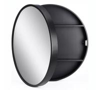 SZKTHD Armario Redondo con Espejo Armarios De Baño Esquineros De 50, 60 Y 70 Cm con Espejo Botiquín De Pared para Dormitorio con Una Puerta con Espejo(Negro,50cm/19.7inches)