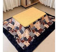 SZKTHD Conjunto De Mesa Calefactora Kotatsu Estufa De Invierno Estilo Japonés De 80-120 Cm Mesa De Madera para Café Té O Sala De Estar Ideal para Sentarse En El Suelo(Azul,80 * 120 * 40cm)
