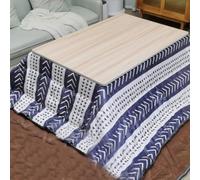 SZKTHD Conjunto De Mesa Calefactora Kotatsu Estufa Estilo Japonés De 80/120 Cm Futón para Invierno Mesa De Centro Mesa Kotatsu, Mesas De Café Calefactor(Blue-C,80 * 80 * 40cm)