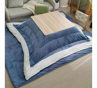 SZKTHD Conjunto De Mesa Calefactora Kotatsu Estufa Estilo Japonés De 80/120 Cm Futón para Invierno Mesa De Centro Mesa Kotatsu, Mesas De Café Calefactor(Blue-A,80 * 120 * 40cm)