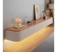 SZKTHD Mueble De TV Flotante Estantes De TV De Pared con Puerta Consola Multimedia para TV Estante Flotante para Debajo De La Consola De TV Ideal para Dormitorio Y Sala(Wood Color - A,140CM/55.1IN)