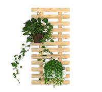 SZKTHD Soporte para Plantas De Madera Maciza para Balcón Enrejado Decorativo para Montar En La Pared. Sistema para Colgar Plantas En Macetas De Interior Adecuado para Balcones(Wood Color,60 * 30cm)