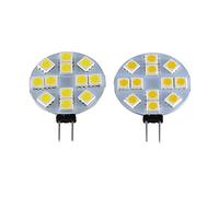 SZLGRZLDZSH RZL LED Lights 5 unids LED Bombilla Redonda Lámpara de luz G4 12V SMD 5050 12LEDS 2W 12 V Volts Reemplace la lámpara halógena Spot Energy Ahorro 200lm White White (Color emisivo : Blanco)