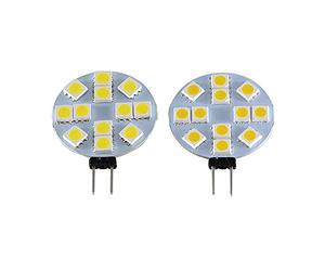 SZLGRZLDZSH RZL LED Lights 5 unids LED Bombilla Redonda Lámpara de luz G4 12V SMD 5050 12LEDS 2W 12 V Volts Reemplace la lámpara halógena Spot Energy Ahorro 200lm White White (Color emisivo : Blanco)