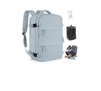 SZLX Mochila al Vacio con Bomba Equipaje de Mano 40x30x20 Ryanair Vueling Wizzair Easyjet Mochila Viaje Cabina Avion Mujer Impermeable,Azulgrisáceo,Ryanair/Wizz 40x30x20cm-Mochila de vacío con bomba