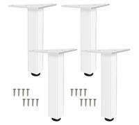 SZLXJMFL Patas de Mesa Cuadrado, 4 Piezas Patas de Mesa metalicas Aleación Aluminio | Acabado Anodizada Pies de Metal Altura: 6-40cm para Oficina 23cm/9.1"