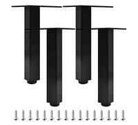 SZLXJMFL Patas de Muebles de ocina Regulables, 4 Piezas Patas Mesa Centro Cuadrado Pata Sofa Negro Aleación Aluminio | Acabado Anodizada Pies Soporte Altura: 3-40cm 25cm/9.8"