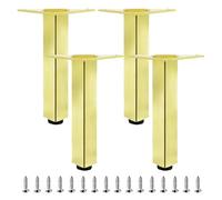 SZLXJMFL Patas Muebles Regulables Doradas, 4 Piezas Pata para Armario metálico Patas para mesas Altas Pies de Sofá Aleación Aluminio | Acabado Anodizada Pata Cama Altura: 3-40cm 40cm/15.7"