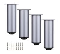 SZLXJMFL Patas Muebles Regulables Grey, 4 Piezas Pata para Armario metálico Patas para mesas Altas Pies de Sofá Aleación Aluminio | Acabado Anodizada Pata Cama Altura: 6-40cm 40cm/15.7"